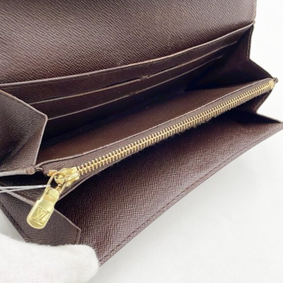 Louis Vuitton #280 Damier Ebene Sarah Long Bifold Wallet - Picture 7 of 10